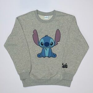 Lilo & Stitch Heather Gray Stitch Sweatshirt-Size M New